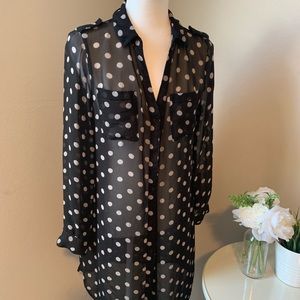 OLD NAVY Polka Dot Sheer Tunic Top